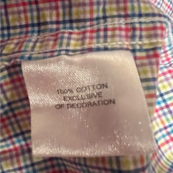 Tailorbyrd Men's Multicolor Checkered Shirt, size M, EUC, pastel, colorful - Picture 6 of 7